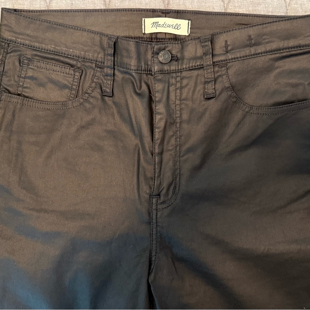 NWOT Madewell Women’s High Rise Skinny Black Coated Jeans 32T